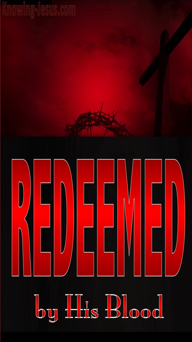 Ephesians 1:7 Redeemed By His Blood (red)